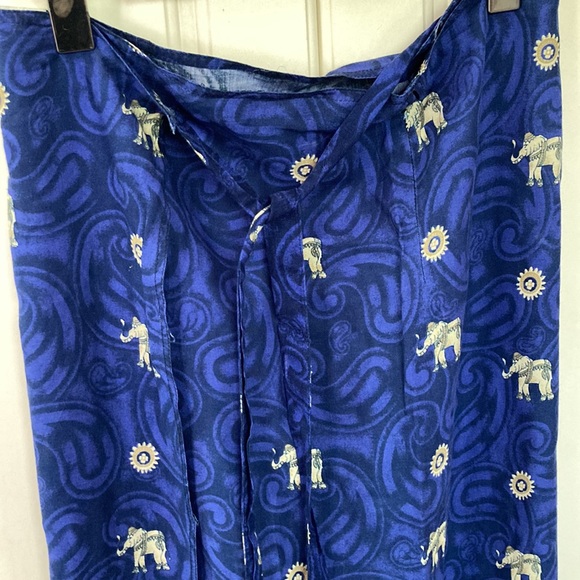 SURFSIDE💫Blue Elephant Printed Lightweight Tie Swim Wrap/Skirt - Picture 4 of 8